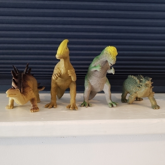 Lot of 5 Vintage Solid Hard Plastic Dinosaur Toys Figurines Figures Children Kid - Picture 2 of 15